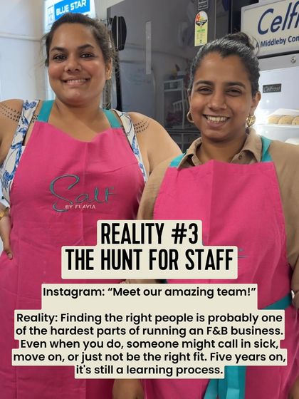 The reality of running a business: the constant hunt for good staff. Finding the right people is one of the hardest parts, and it's a continuous learning process.