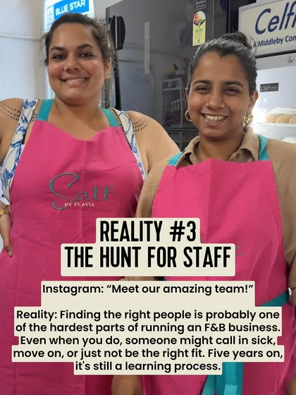 The reality of running a business: the constant hunt for good staff. Finding the right people is one of the hardest parts, and it's a continuous learning process.