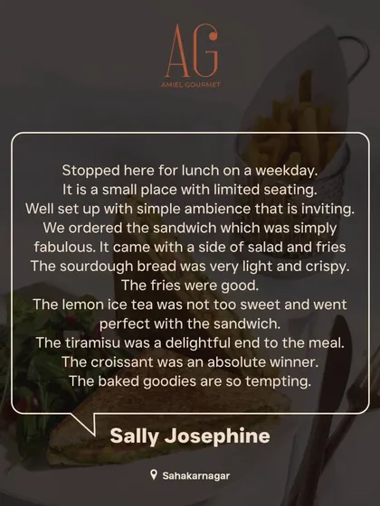 Sally Josephine's review perfectly captures the experience I hope to provide: a simple, inviting ambiance with fabulous food, from the sourdough sandwich to the "absolute winner" croissant.