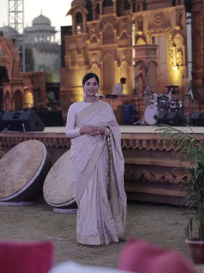 A photo from the 'Rising Rajasthan' cultural evening, with the grand stage setup in the background. The ambiance was as majestic as the state itself.