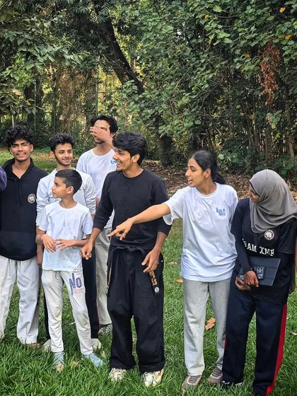 Another shot of our team enjoying a moment together during outdoor training.