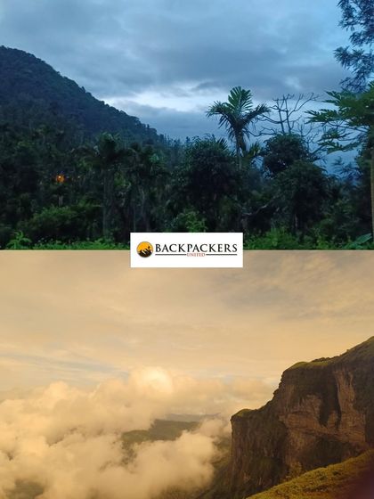 Views from the Bandaje trek, showing the misty mountains and the lush greenery that you walk through to reach the falls.