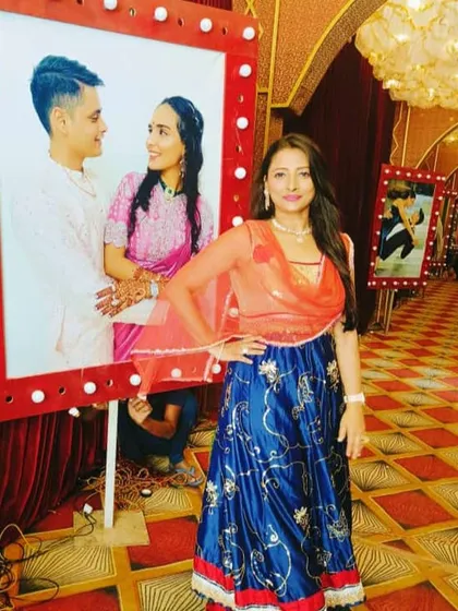 All set to host the Mayera and Sangeet function. I love transforming a venue with details that tell the couple's story, like these personalized photo frames that add a beautiful, intimate touch to the decor.
