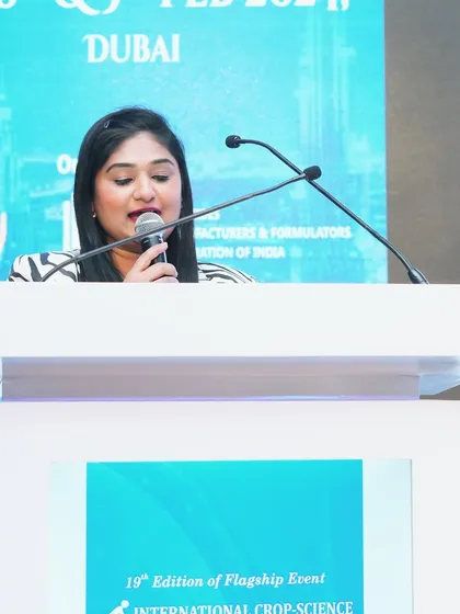 At the podium during the International Crop Science Conference in Dubai. I am adept at hosting large-scale international industry events.