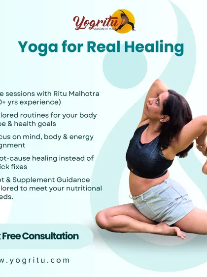 My practice is focused on real, sustainable healing, not quick fixes. I offer live sessions, tailored routines that align mind and body, and even provide diet guidance to support your journey to wellness.