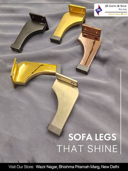 Sofa legs that shine. Elevate your furniture with our premium sofa legs, available in a variety of modern shapes and finishes including polished gold, rose gold, and matte black.