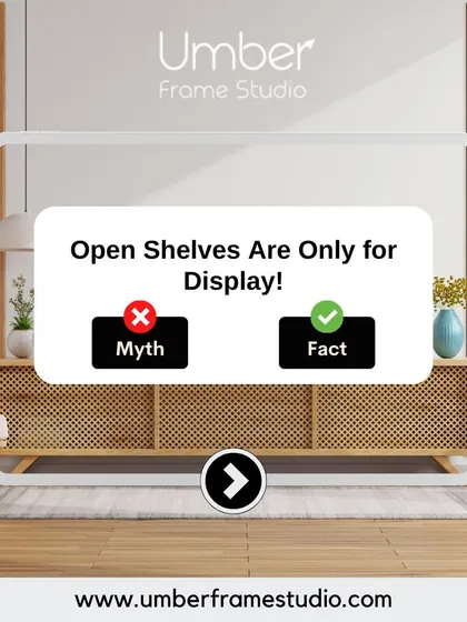 Myth: Open shelves are only for display. Truth: They are a perfect blend of beauty and function, allowing you to showcase decor while keeping essentials in reach.