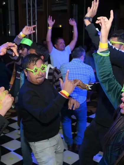 Capturing the pure, uninhibited energy of the crowd at a New Year's Eve party in Jaipur. My event photography focuses on these real, high-energy moments on the dance floor.