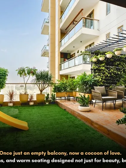This is how we turn unused spaces into the most loved corners of the house. This was once just an empty apartment balcony. Now, it’s a family-friendly oasis with a soft turf for kids to play on and a cozy cabana for the adults to relax in.