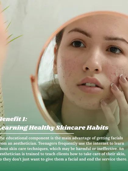 One of the biggest benefits of professional facials for teens is learning healthy skincare habits. I teach my younger clients how to care for their skin, which is more effective than learning from the internet.