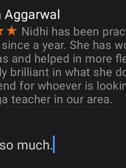 "She is absolutely brilliant in what she does." This review means the world to me. My goal is always to work on core areas and improve overall fitness.