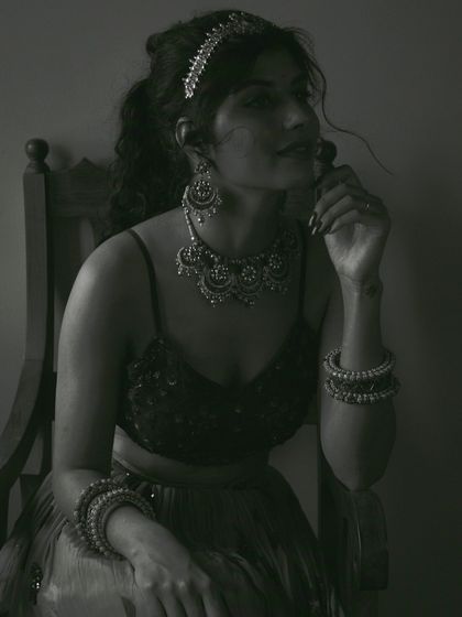 Love at first sight. A moody, black and white shot I styled and photographed, featuring a stunning Mehendi look. This is great inspiration for both styling and bridal photography.