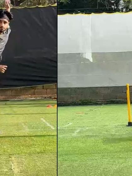 This right-arm leg spinner had poor alignment and finish. We corrected his stride, eliminated the body collapse, and ensured a complete weight transfer for a much stronger and more consistent action.