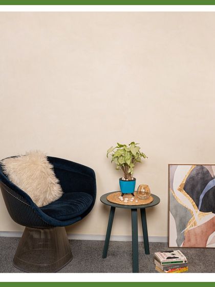 Here, a Syngonium in a blue pot adds a different shape and color to the space. Our rental combos allow you to experiment with different looks without a long-term commitment.