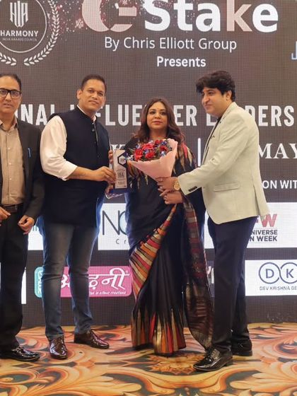Receiving a bouquet and award at the International Influencer Leaders Awards 2025. Being honored as a Guest of Honour at such events allows me to celebrate the achievements of others while reflecting on my own journey.