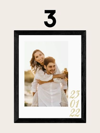 This is design number 3, a portrait frame with a custom date overlay, perfect for anniversaries or birthdays.