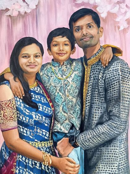 The full family portrait, showing the beautiful bond between the parents and their son.