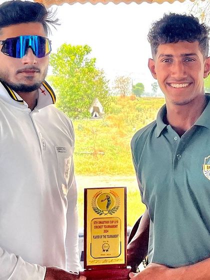 Ali Malik receiving the Player of the Tournament award for his all-round excellence.
