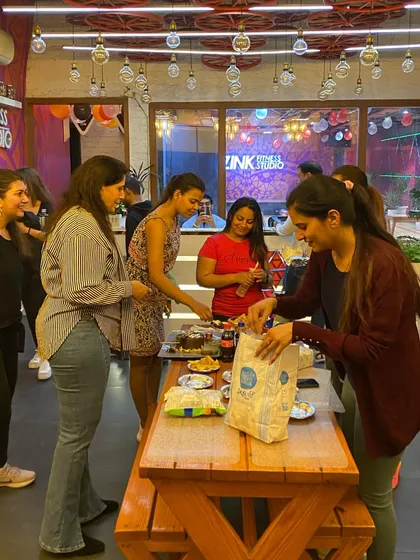 The fun doesn't stop when the music does. Here’s our crew sharing some laughs and snacks after class. This is where friendships are made and our community truly comes to life.