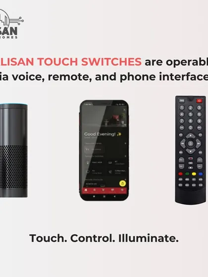 Touch. Control. Illuminate. Our smart products are designed to be operable via your preferred method, whether it's voice commands through Alexa, our dedicated mobile app, or a universal remote control.