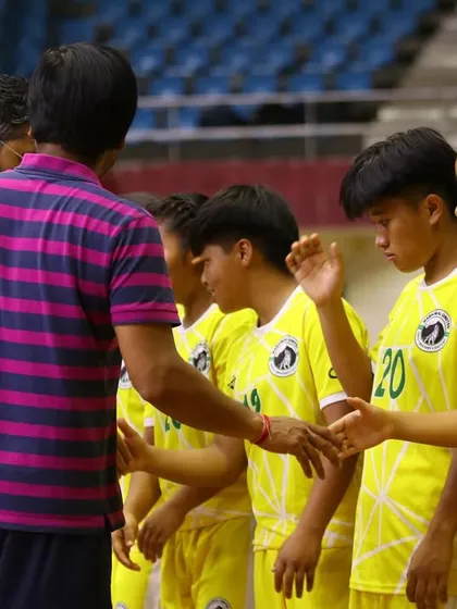 Our club's leadership showing respect and support for the players at a Football Delhi event.