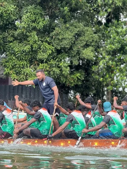 Directing the crew during a high-intensity practice session. My coaching involves real-time feedback on form and pacing to maximize efficiency and power endurance. This is hands-on athletic development, not just a workout plan.