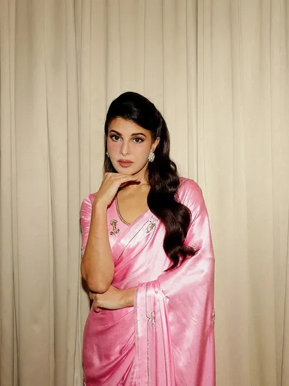 The timeless elegance of a saree, perfectly captured. Here, Jacqueline Fernandez wears one of my curated pieces, showcasing how a simple drape in a striking color can be pure poetry.
