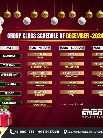 Emerge Fitness - Group Fitness Classes Your Weekly Fitness Plan: Class Schedules photo 12