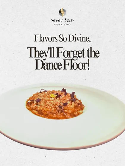 Flavors so divine, they'll forget the dance floor. A serving of savoury couscous with microgreens, presented with minimalist elegance.