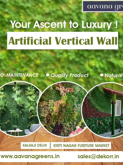 Your ascent to luxury. This collage shows how our artificial vertical walls can be used to create high-end, sophisticated looks for both residential and commercial properties.