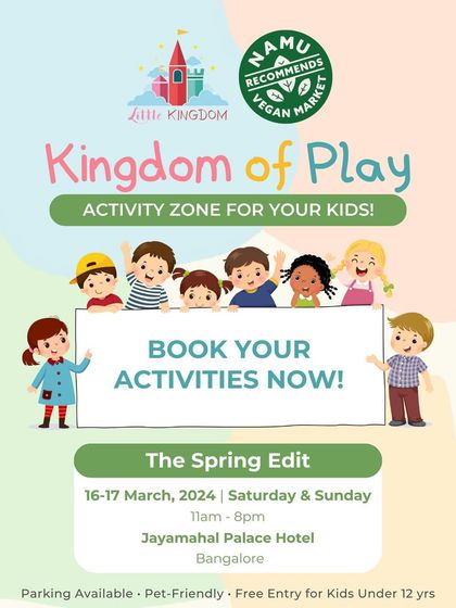 A call to action to book activities for the "Kingdom of Play" zone at our Spring Edit.