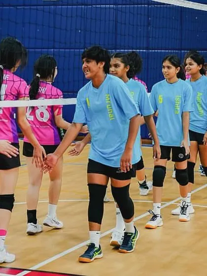 A sign of sportsmanship and respect. Our team shaking hands with our opponents after a hard-fought final match.