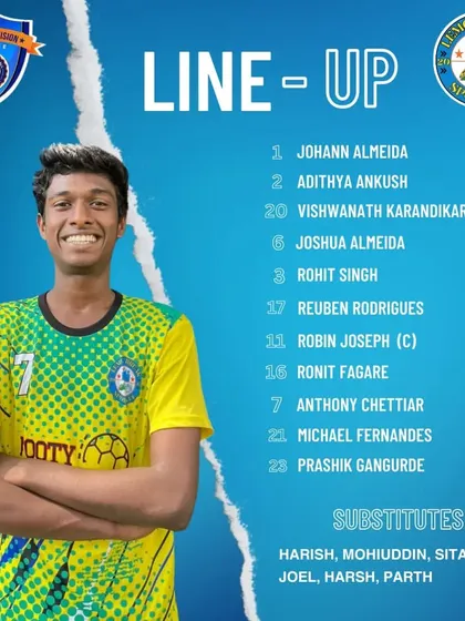 The starting lineup for the match, featuring a strong mix of defense and attack.
