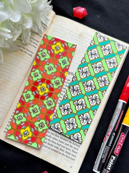 Never let anyone define you. Two more handmade bookmarks with unique geometric patterns and color combinations.