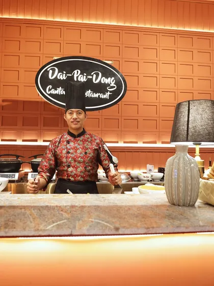 Our "Dai Pai Dong" Cantonese street food station, where our chef is ready to serve up authentic and flavourful dishes.