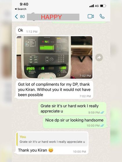"Got a lot of compliments for my DP, thank you Kiran." This is what I love to hear. My goal is to help you build a body that not only feels strong but also gives you the confidence to shine.