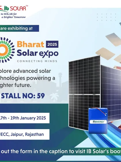 An official announcement of our exhibition at the Bharat Solar Expo 2025 in Jaipur. We invited attendees to explore our advanced solar technologies and join us in shaping a sustainable tomorrow.