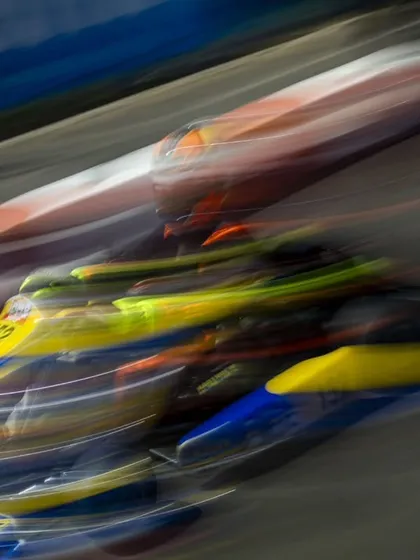 A blur of speed and color during the MECO FMSCI National Rotax Max Karting Championship. We push our Kart Republic chassis to the limit, showcasing the peak performance and racecraft we instill in every driver.