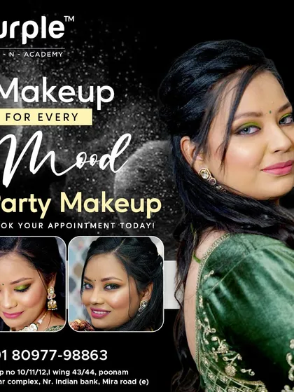 Makeup for every mood. This graphic showcases a glamorous party makeup look with dramatic smokey eyes and a glossy lip, perfect for a night out.