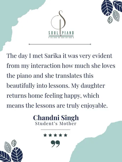 This parent's feedback means the world to me. Knowing that a student goes home happy is the greatest measure of success. It confirms that my lessons are not just about technique, but about creating an enjoyable and nurturing experience.