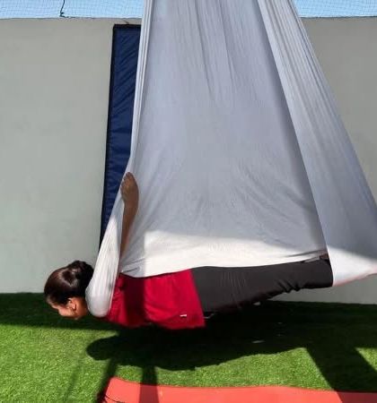 Aerial yoga is now in Najafgarh. Come and experience this for yourself.