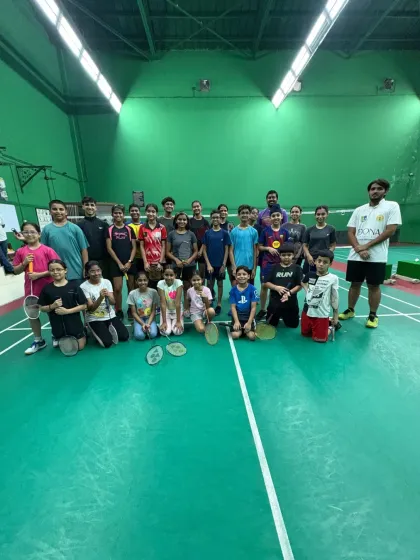 We are more than just an academy; we are a community. This is our badminton family at the Chembur Gymkhana centre, a group of dedicated players, supportive coaches, and future champions in the making.