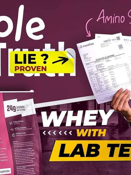 Thumbnail for my lab test video exposing the lies of The Whole Truth's whey protein.