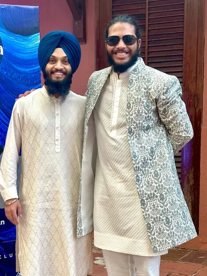 One with my dearest brother, the talented vocalist Armaan Khan. We have collaborated on many projects and concerts together.