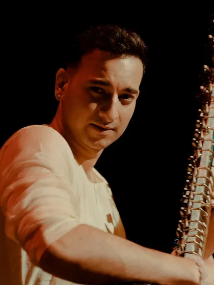 A close-up during the Chandigarh show, showing the connection between me and my tabla player. This musical dialogue, or 'sawaal-jawab', is a key part of the performance.