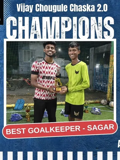 Sagar, our Under-15 goalkeeper, awarded Best Goalkeeper for his crucial saves throughout the competition.