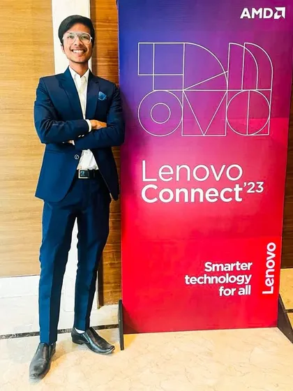 At the Lenovo Connect '23 event. It's always a thrill to perform for leading tech companies and add a human touch of wonder to their events.