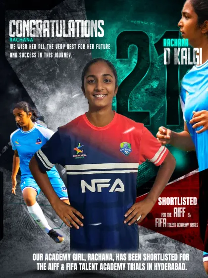 Our training provides a direct pathway to professional opportunities. We celebrate our academy star, Rachana, on being shortlisted for the AIFF & FIFA Talent Academy trials.