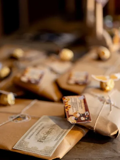 More of the beautifully wrapped Harry Potter gifts, ready to be sent out by owl post.