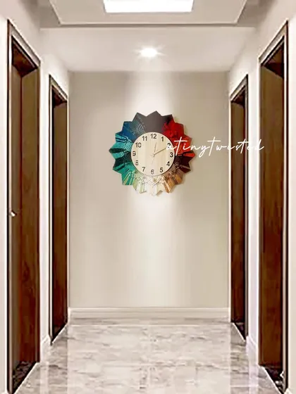 This custom macramé clock looks perfect as a focal point in a hallway. I can customize the size and colors to perfectly match your home's style and palette.